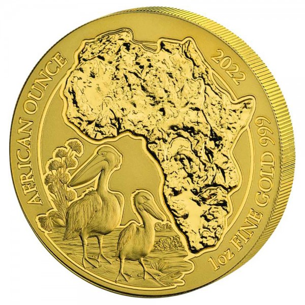 Ankauf 1 Unze (oz) Gold African Ounce Pelikan Goldmünze 2022 Afrika