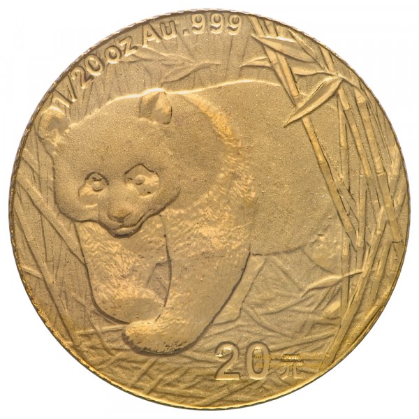 Ankauf: China Panda 2001, Goldmünze 1/20 Unze (oz)