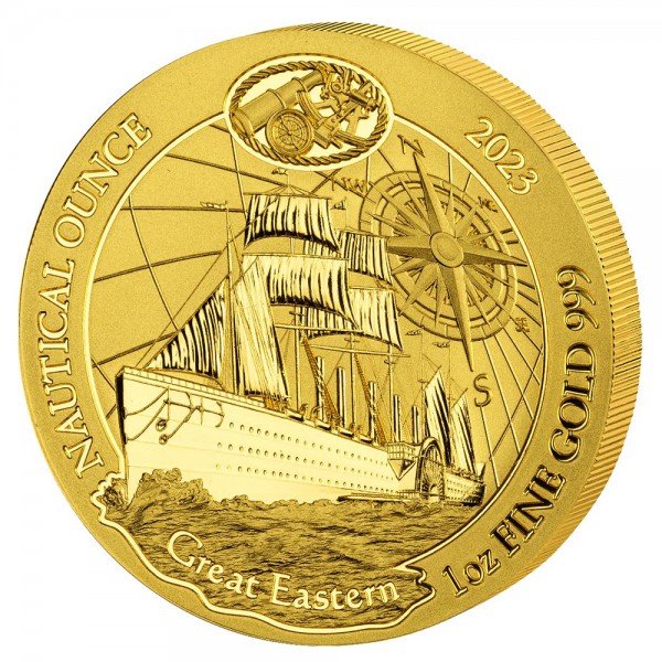 1 Unze (oz) Gold Nautical Ounce Great Eastern 2023 Ruanda