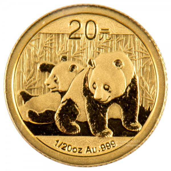 1/20 Unze (oz) Gold China Panda Goldmünze 2010 Original-Folie