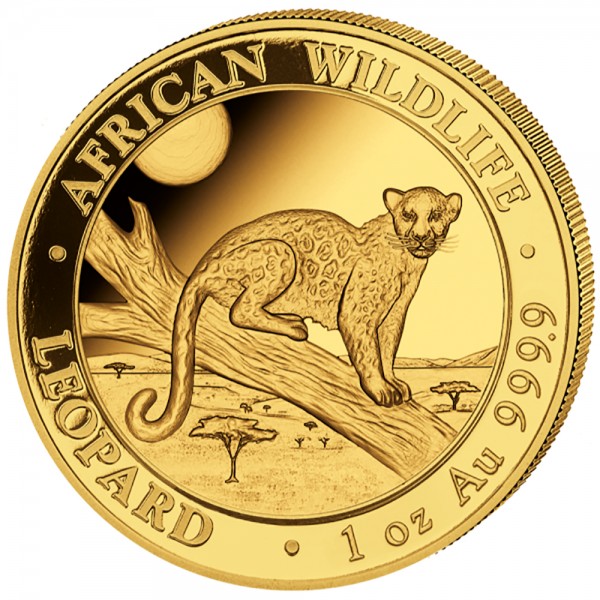 1 Unze (oz) Gold  Somalia Leopard Goldmünze 2021