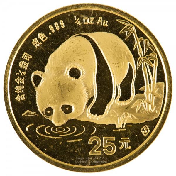 1/4 Unze (oz) Gold China Panda Goldmünze 1987 Kapsel