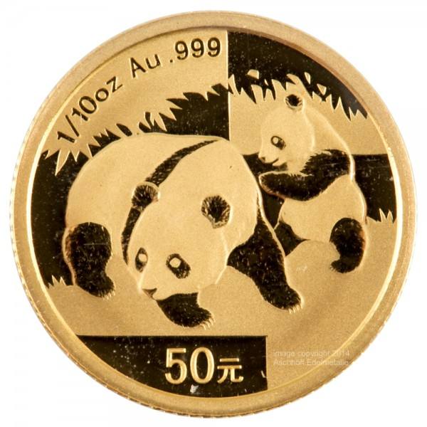 1/10 Unze (oz) Gold China Panda Goldmünze 2008 Original-Folie