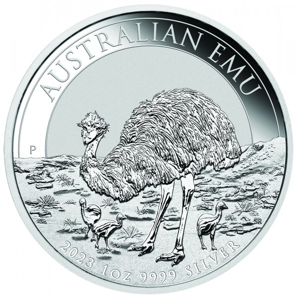 1 Unze (oz) Silber Emu Silbermünze 2023 Australien