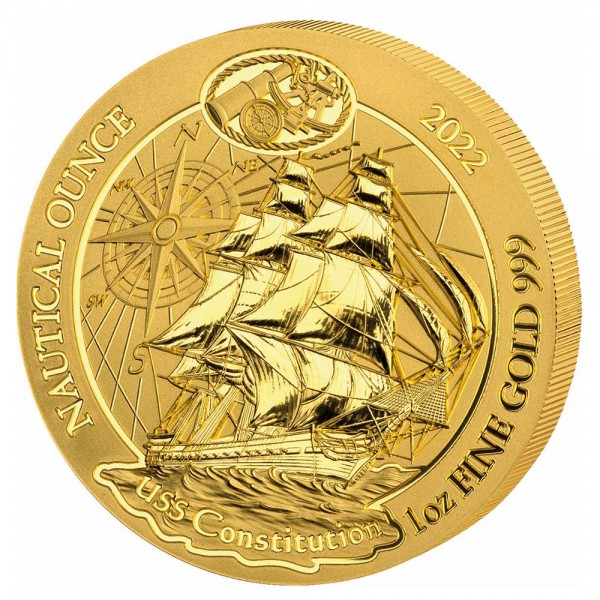 Ankauf 1 Unze (oz) Gold Nautical Ounce USS Constitution Goldmünze 2022 Afrika