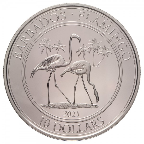 Barbados 2021 Flamingo, Platinmünze 1 Unze ( oz )