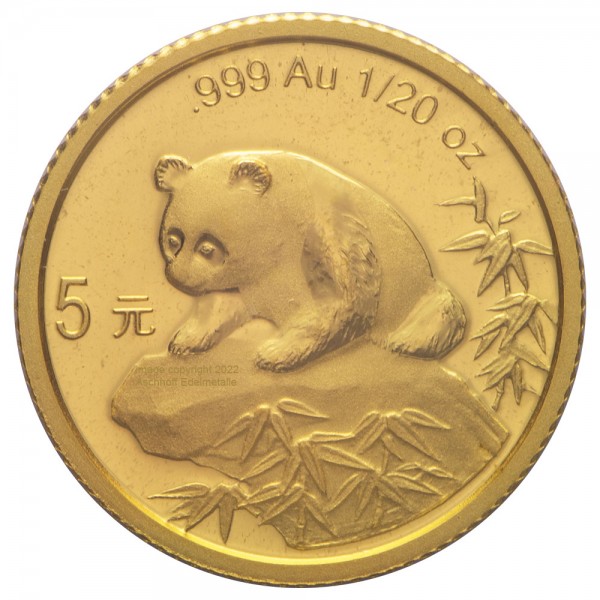 1/20 Unze (oz) Gold China Panda Goldmünze 1999 Original-Folie