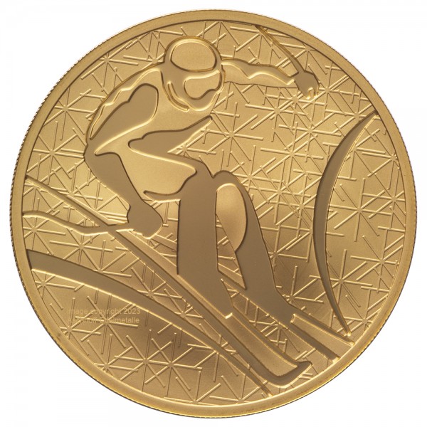 1 Unze (oz) Skifahren 200 Rubel Gold 2010 Russland