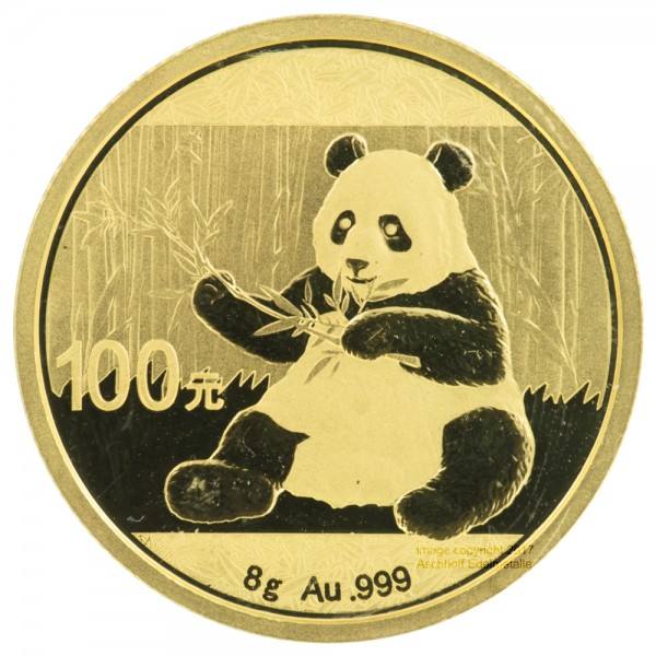 8 Gramm Gold China Panda Goldmünze 2017 Original-Folie