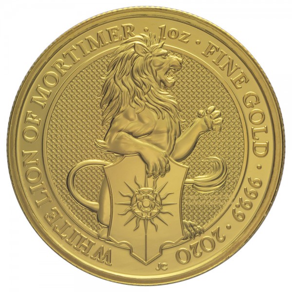 Ankauf 1 Unze (oz) Gold The Queens Beasts White Lion of Mortimer Goldmünze 2020 Großbritannien