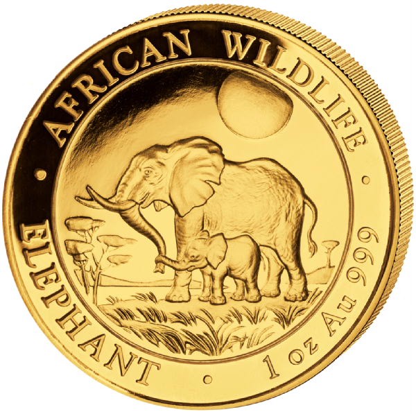 1 Unze (oz) Gold Somalia Elefant Goldmünze 2011