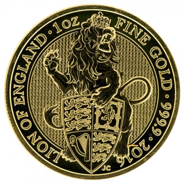 Ankauf 1 Unze (oz) Gold The Queens Beasts Lion of England Goldmünze 2016 Großbritannien