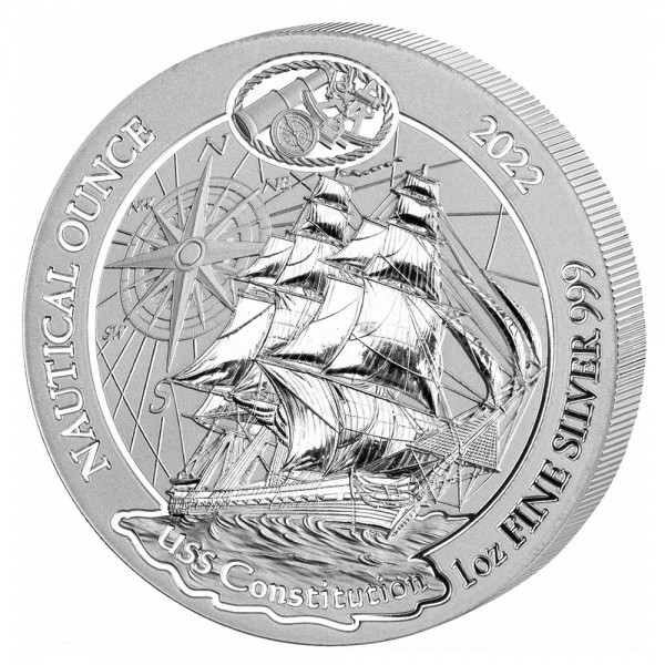 1 Unze (oz) Silber Nautical Ounce Constitution Silbermünze 2022 Ruanda