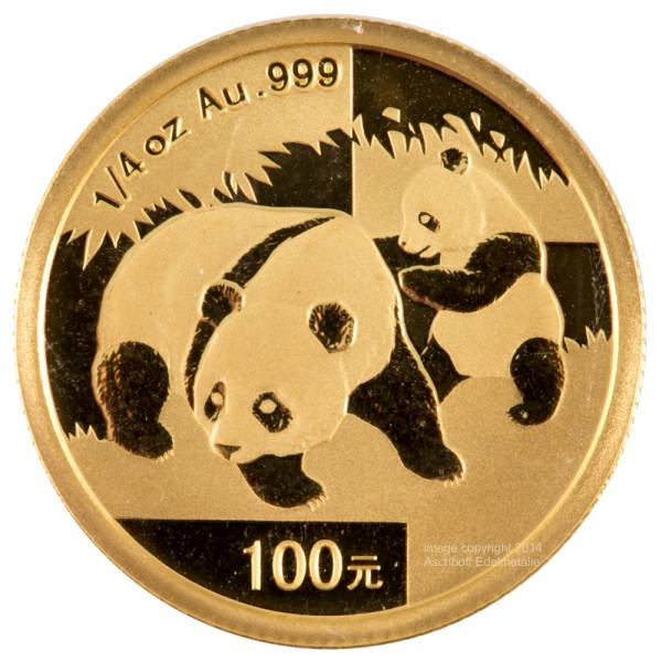 1/4 Unze (oz) Gold China Panda Goldmünze 2008 Original-Folie
