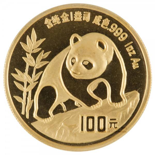 China Panda 1990, Goldmünze 1 Unze (oz) Folie
