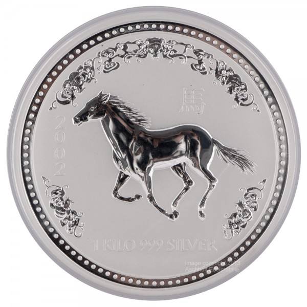 1 Kilogramm (kg) Silber Lunar 1 Pferd Silbermünze 2002 Australien