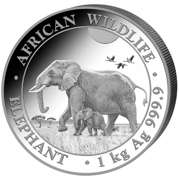 Somalia Elephant 2022, Silbermünze 1 Kilo (kg)