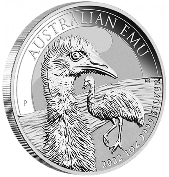 1 Unze (oz) Silber Emu Silbermünze 2022 Australien