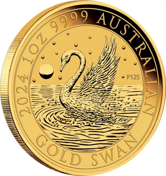 1 Unze (oz) Gold Australian Swan Goldmünze 2024 Australien