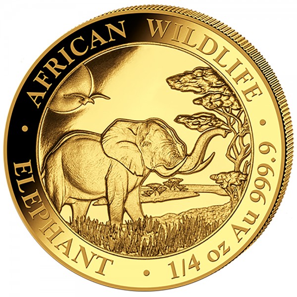 Ankauf 1/4 Unze (oz) Gold Somalia Elefant Goldmünze 2019
