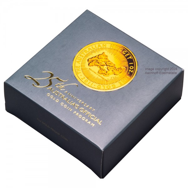 1 Unze (oz) Gold Jubiläum 25 Jahre Australian Nugget 2011 Goldmünze Australien Polierte Platte