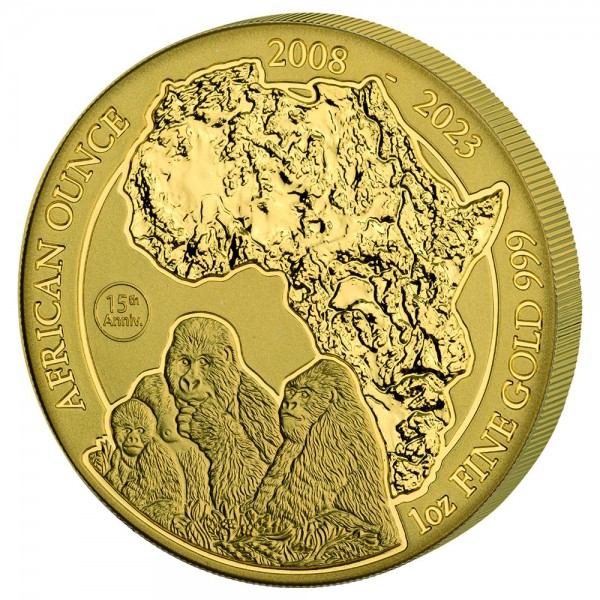 1 Unze (oz) Gold African Ounce Berggorilla 2023 Ruanda