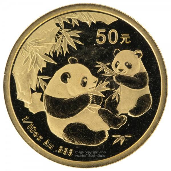 China Panda 2006, Goldmünze 1/10 Unze (oz) in Kapsel