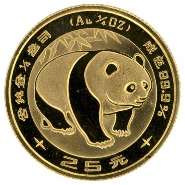 China Panda 1983, Goldmünze 1/4 Unze (oz) Original-Folie