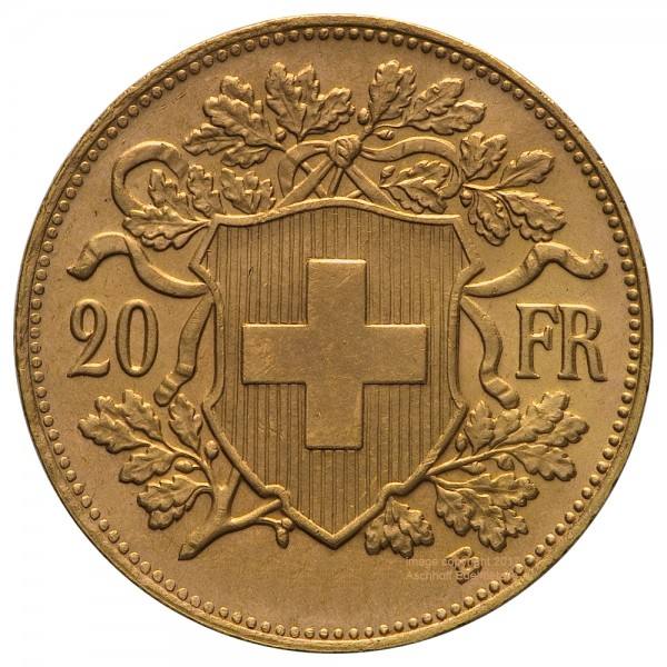 5,81 g fein Gold 20 SfR Vreneli Goldmünze Schweiz diverse Jahrgänge
