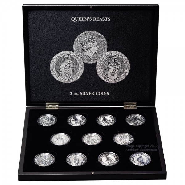 11x 2 Unzen (oz) Silber The Queens Beasts Komplettset Silbermünzen Großbritannien
