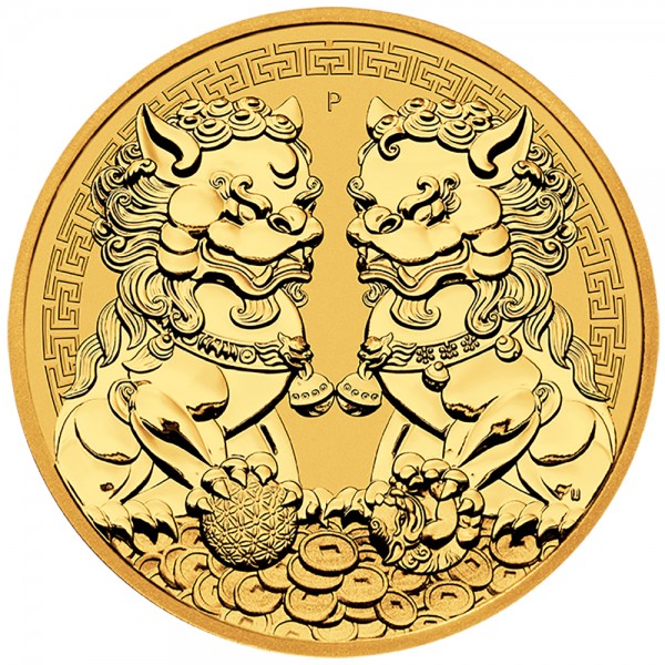 1 Unze Gold (oz) Chinese Myths and Legends Double Pixiu Goldmünze 2021 Australien