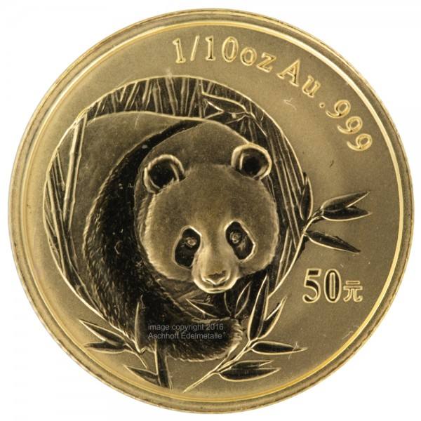 Ankauf: China Panda 2003, Goldmünze 1/10 Unze (oz)