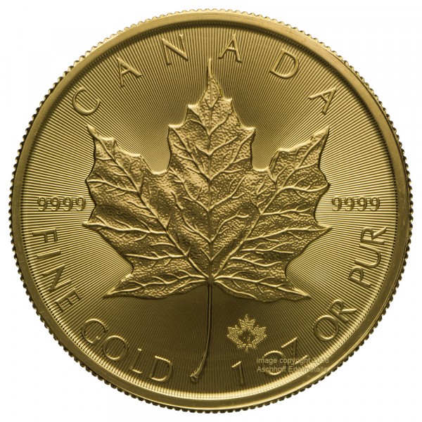 Ankauf: Maple Leaf, Goldmünze 1 Unze (oz), diverse Jahrgänge